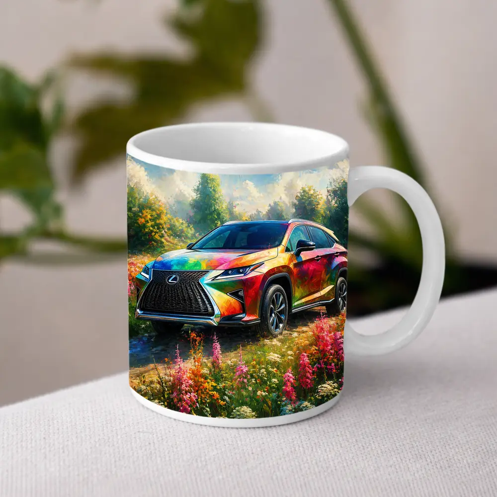 Lexus RX Colorful Art Floral Meadow – Mugs