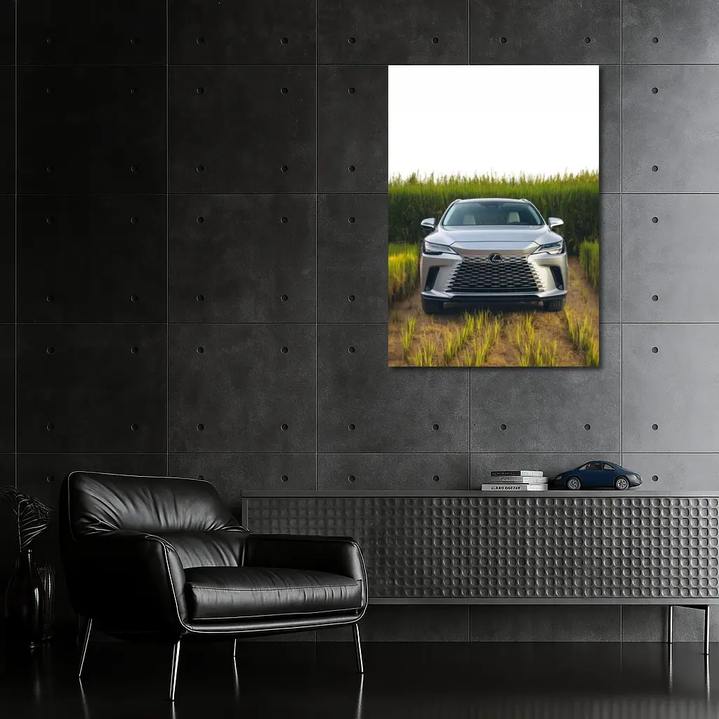 Lexus RX Silver SUV Green Field – Wall Art