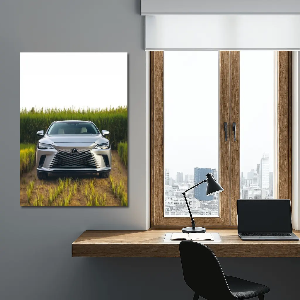 Lexus RX Silver SUV Green Field – Wall Art