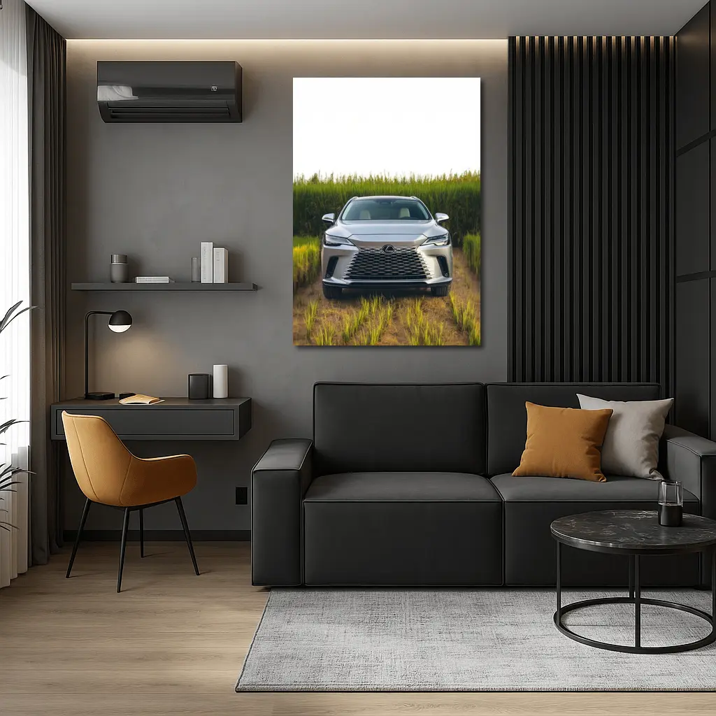 Lexus RX Silver SUV Green Field – Wall Art