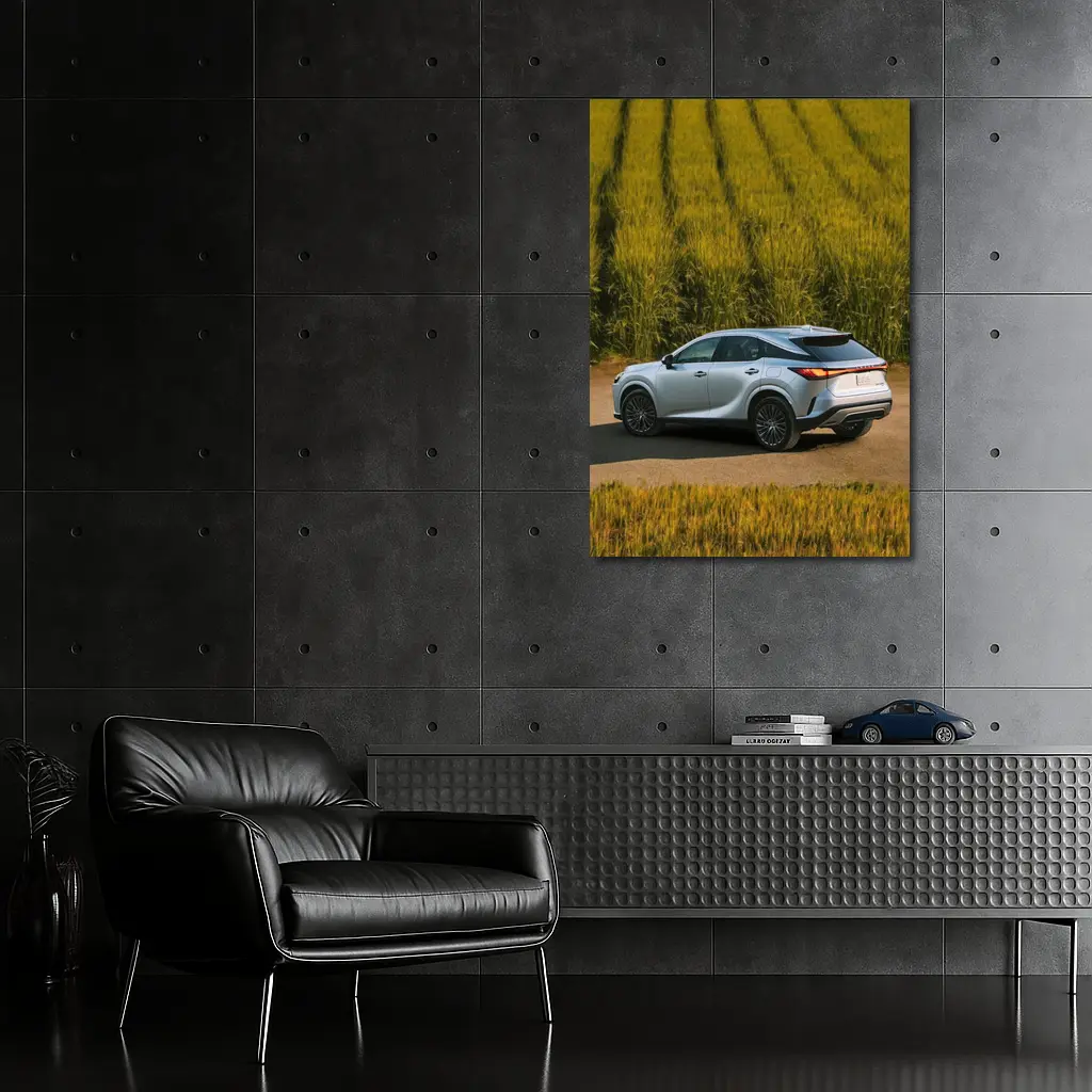Lexus RX Hybrid Silver SUV Green Field – Wall Art