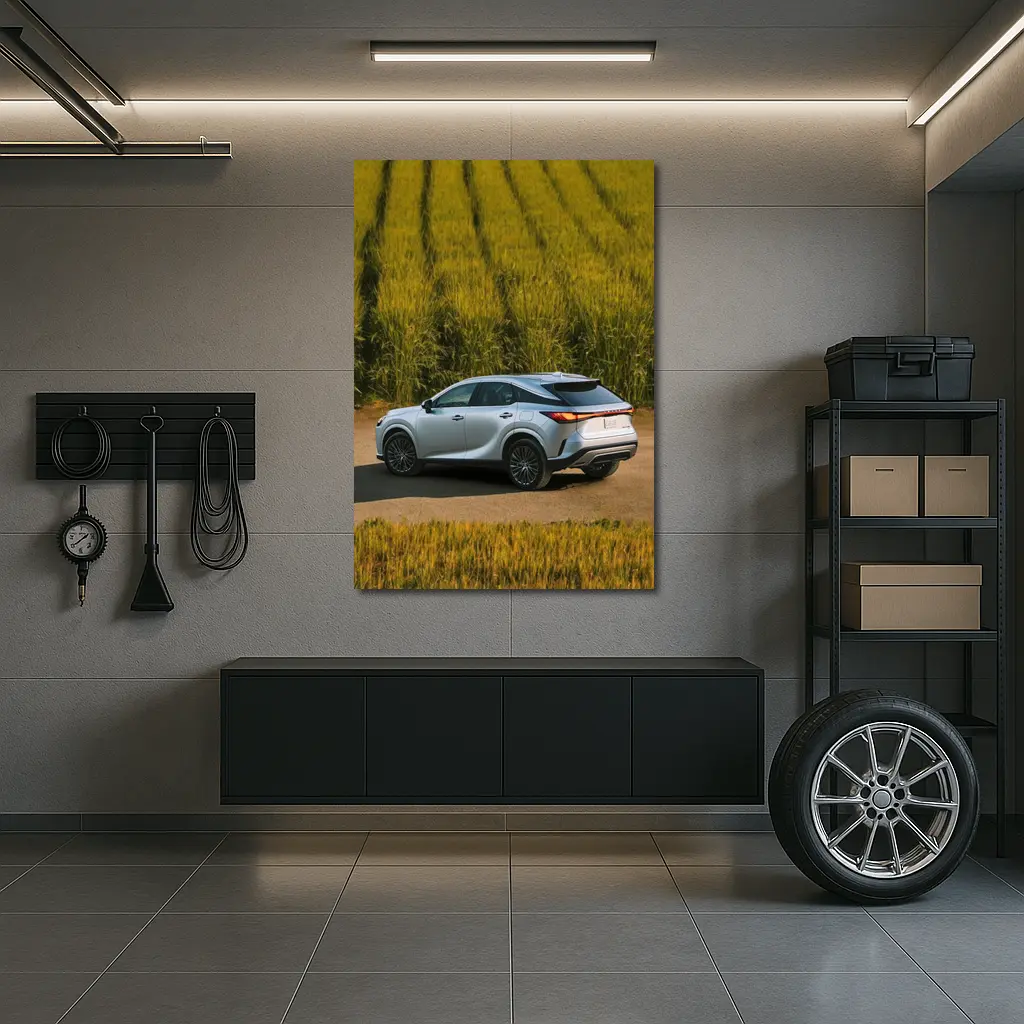 Lexus RX Hybrid Silver SUV Green Field – Wall Art