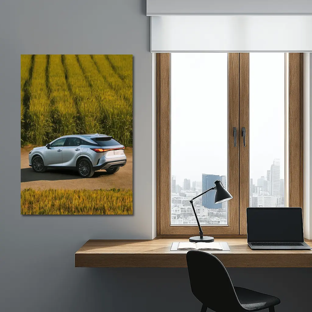 Lexus RX Hybrid Silver SUV Green Field – Wall Art