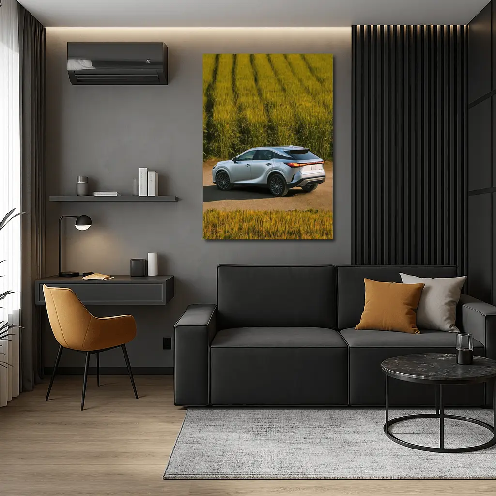 Lexus RX Hybrid Silver SUV Green Field – Wall Art