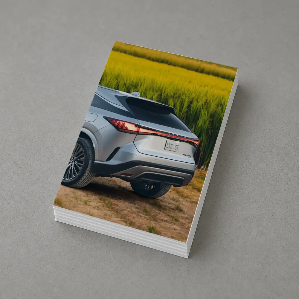 Lexus RX Hybrid Silver SUV Green Field – Postcards