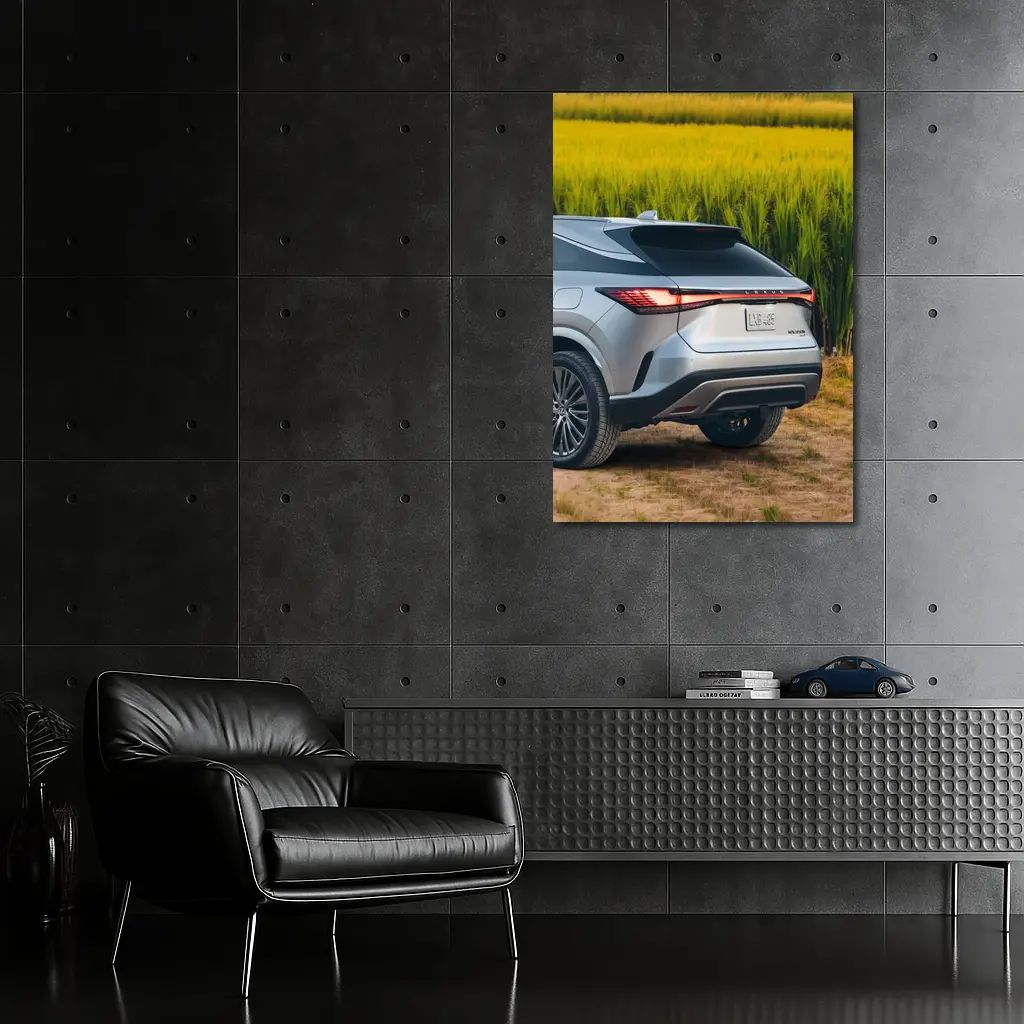 Lexus RX Hybrid Silver SUV Green Field – Wall Art