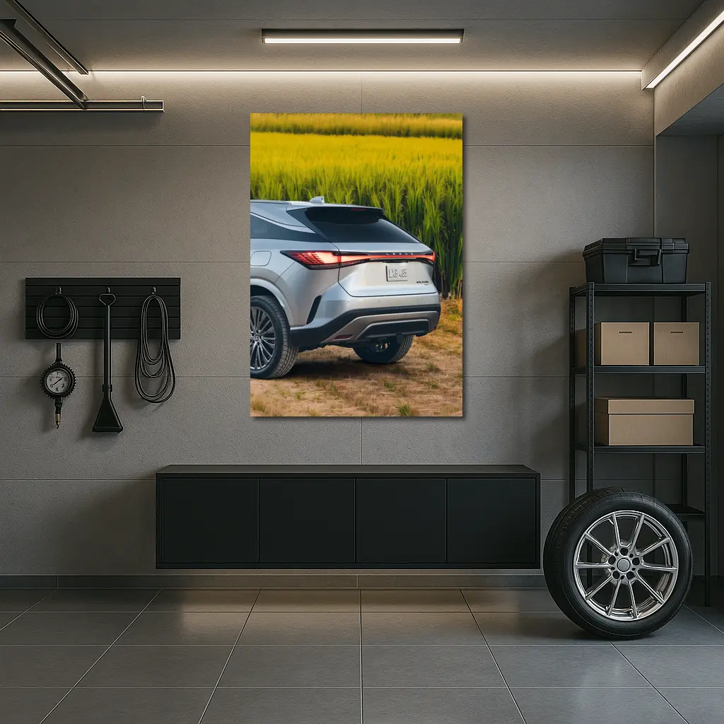 Lexus RX Hybrid Silver SUV Green Field – Wall Art
