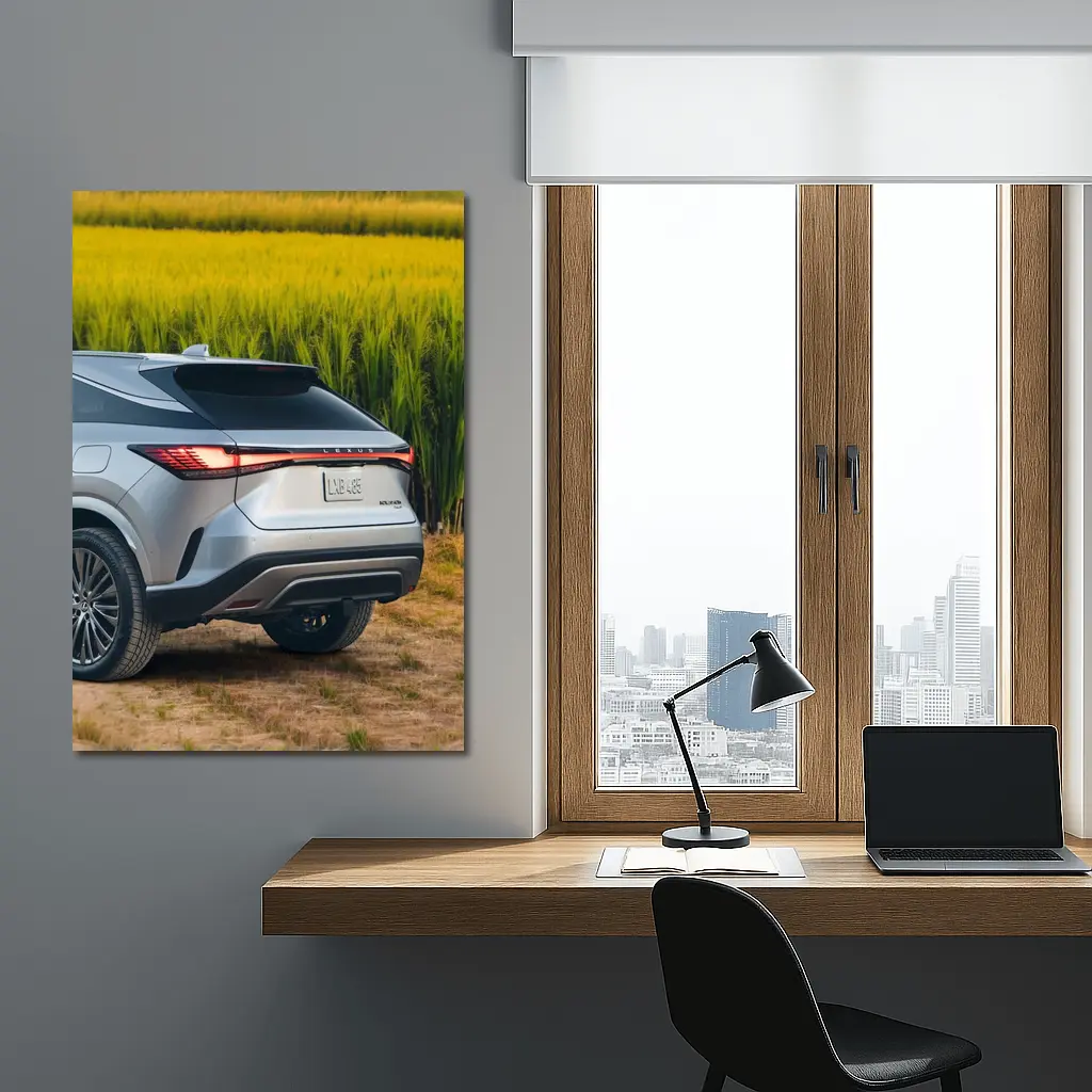 Lexus RX Hybrid Silver SUV Green Field – Wall Art