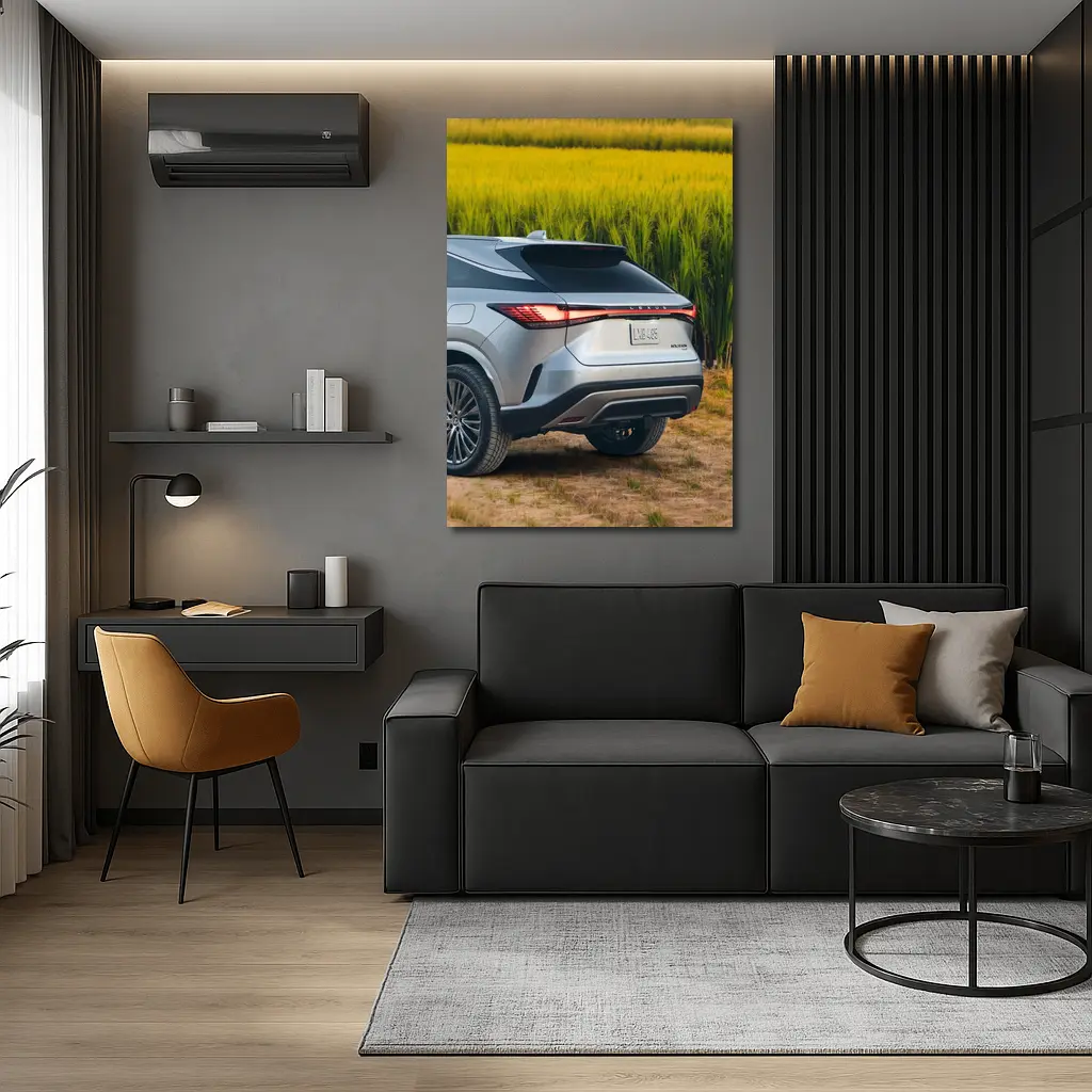 Lexus RX Hybrid Silver SUV Green Field – Wall Art