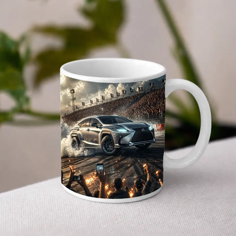 Lexus RX Drifting on Racing Track Crowd – Mugs