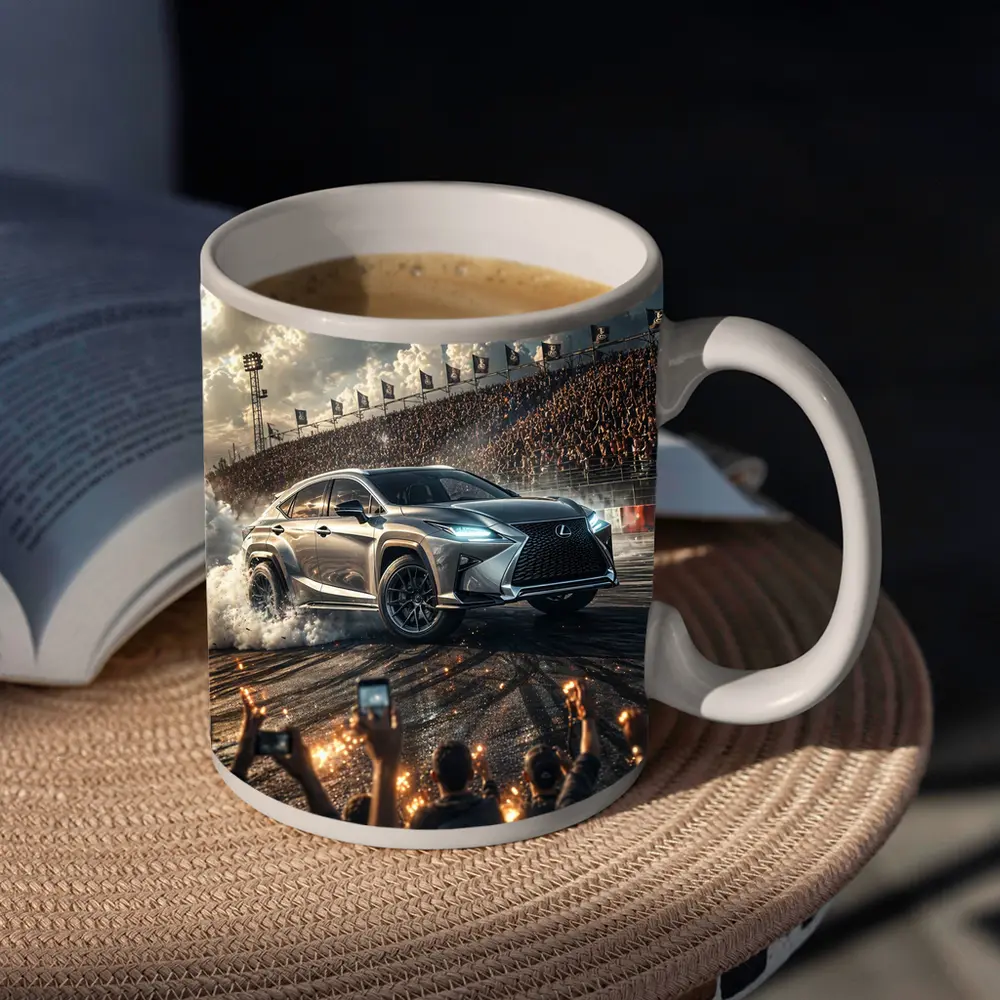 Lexus RX Drifting on Racing Track Crowd – Mugs