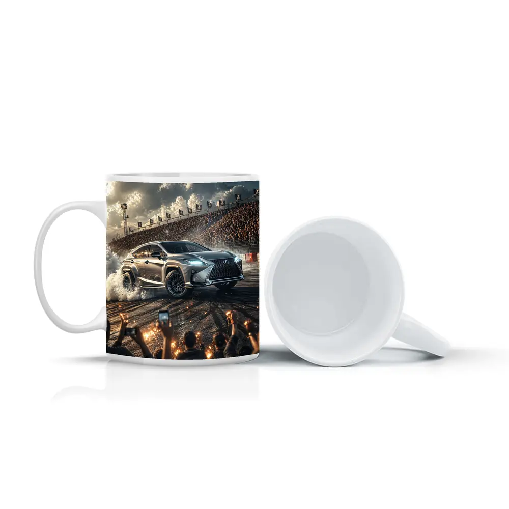 Lexus RX Drifting on Racing Track Crowd – Mugs