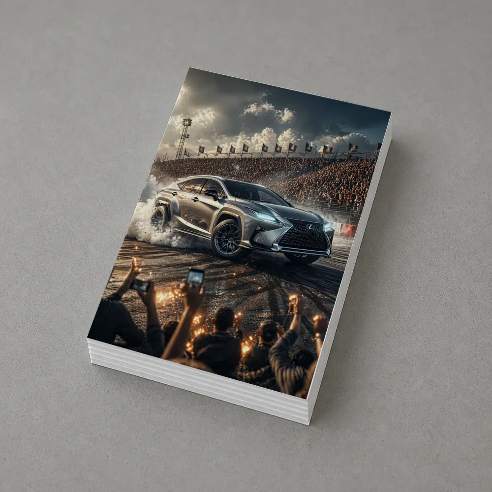 Lexus RX Drifting on Racing Track Crowd – Postcards