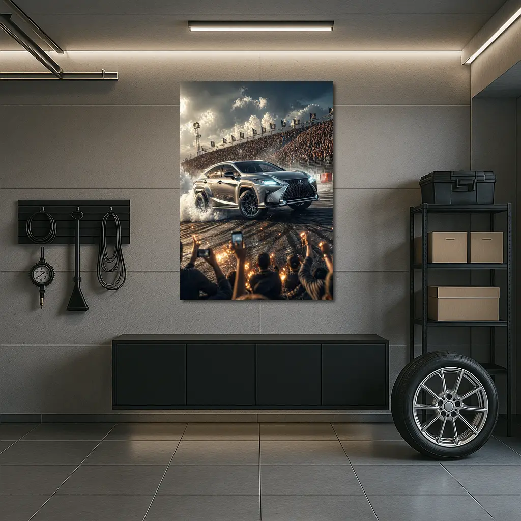 Lexus RX Drifting on Racing Track Crowd – Wall Art