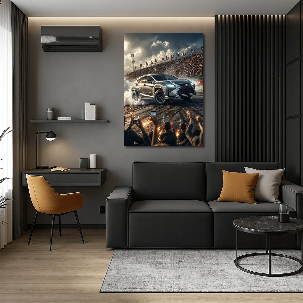 Lexus RX Drifting on Racing Track Crowd – Wall Art