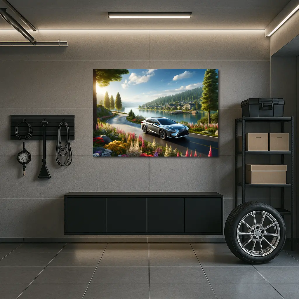 Lexus RX SUV Lakeside Road Scenic Drive – Wall Art