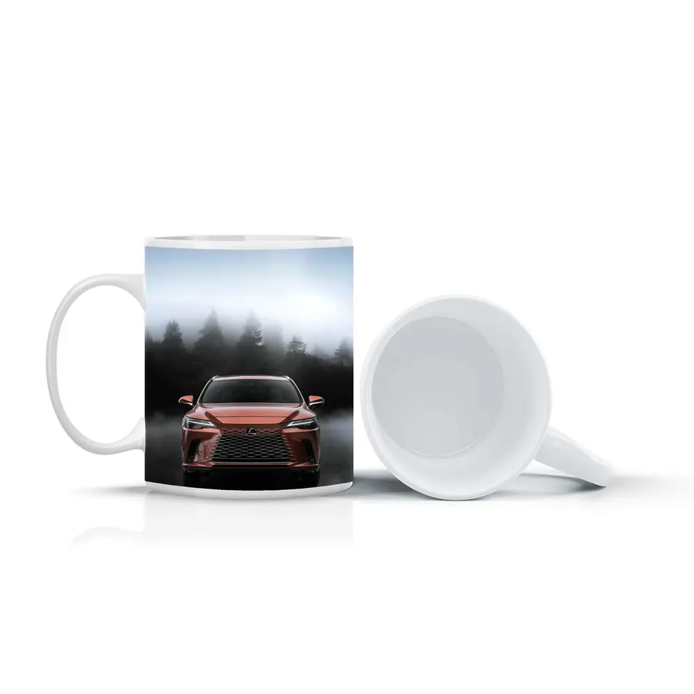 Lexus RX Orange Front View Foggy Forest – Mugs