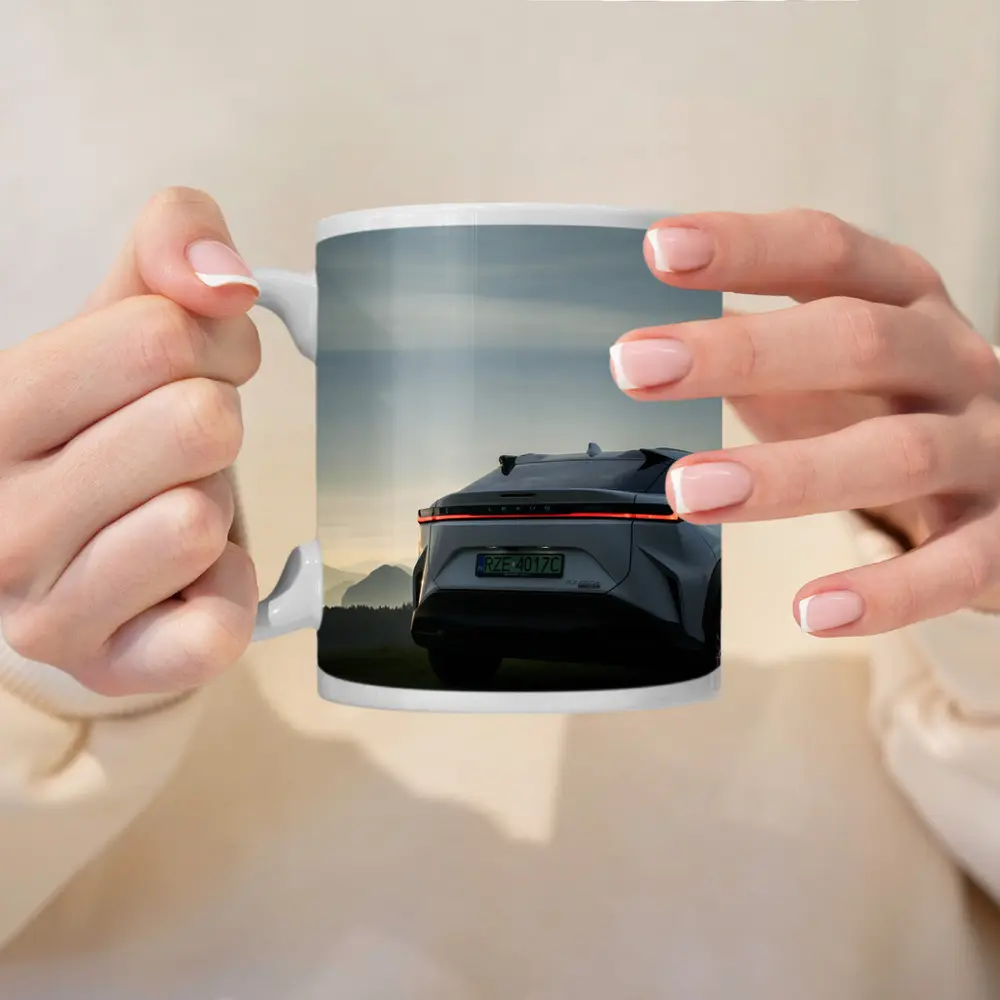 Lexus RZ Rear View Mountain Dusk – Mugs
