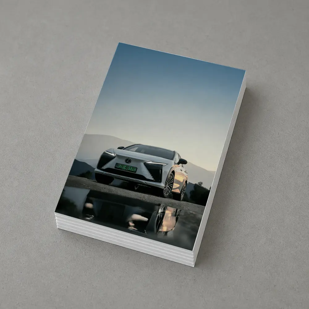Lexus RZ White SUV Mountain Backdrop – Postcards