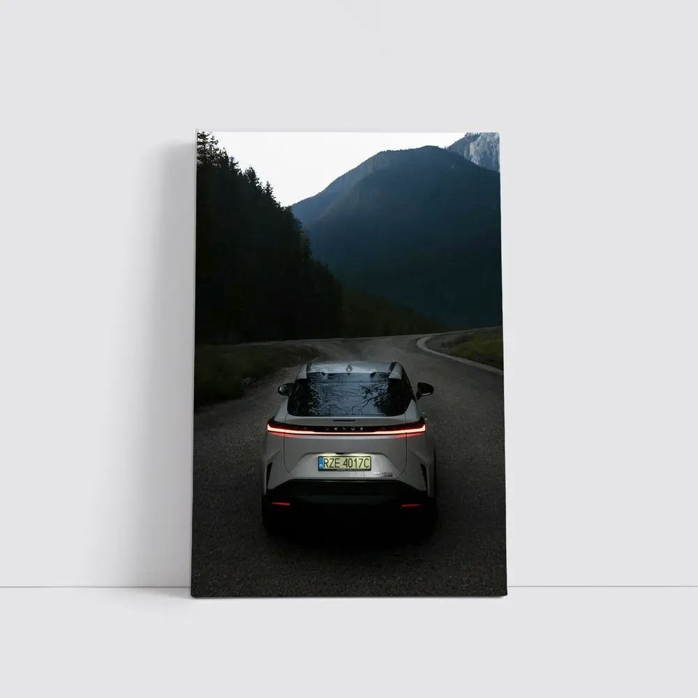 Lexus RZ On Mountain Road At Dusk – Wall Art