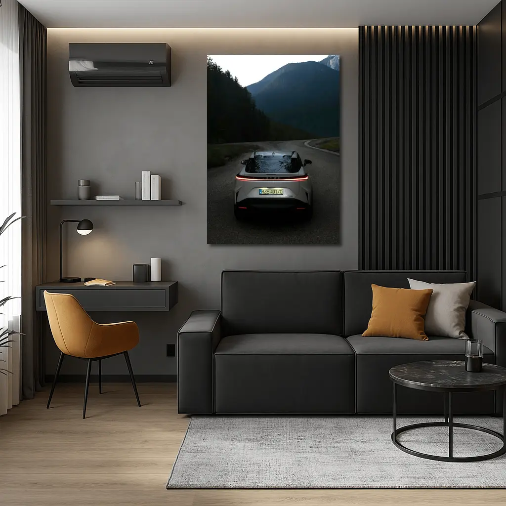 Lexus RZ On Mountain Road At Dusk – Wall Art