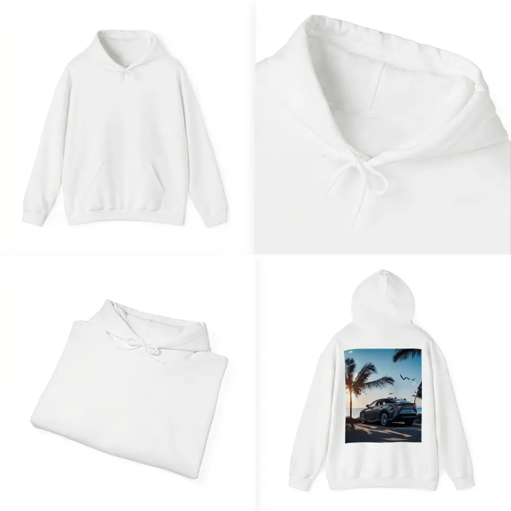 Lexus RZ Parked By Tropical Beach Sunset – Hoodies
