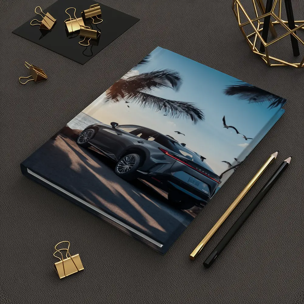 Lexus RZ Parked By Tropical Beach Sunset – Notebooks