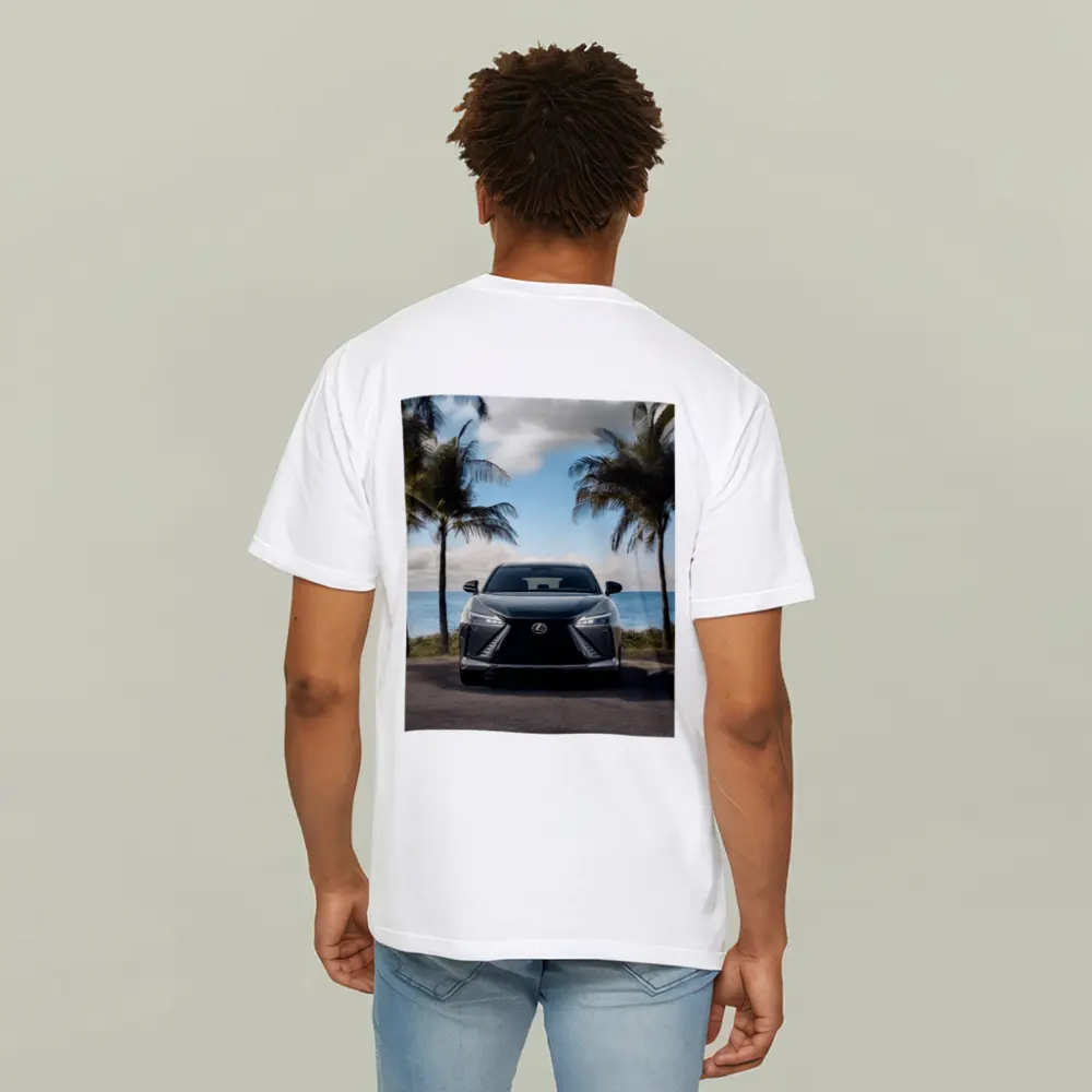 Lexus RZ Front View Beach Palm Trees – T-Shirts