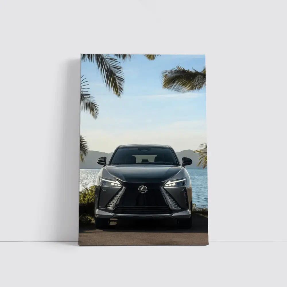 Lexus RZ Front View Coastal Palm Setting – Wall Art