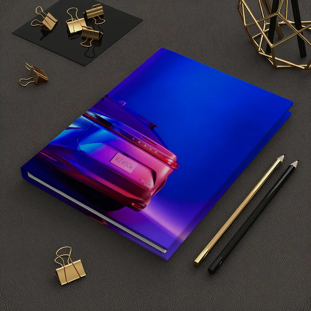 Lexus RZ450e Rear View Neon Purple Studio – Notebooks