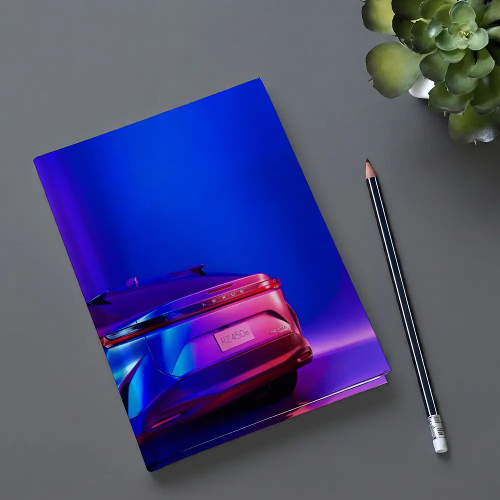 Lexus RZ450e Rear View Neon Purple Studio – Notebooks