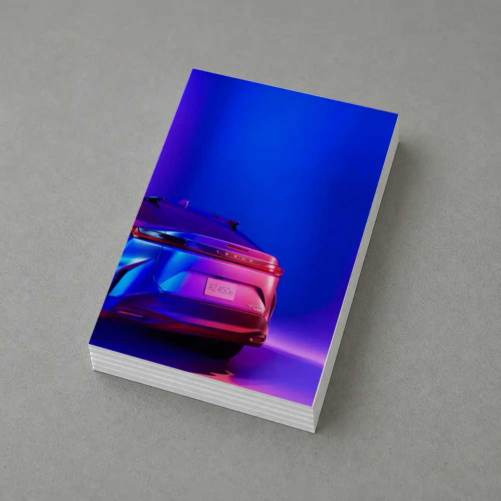 Lexus RZ450e Rear View Neon Purple Studio – Postcards