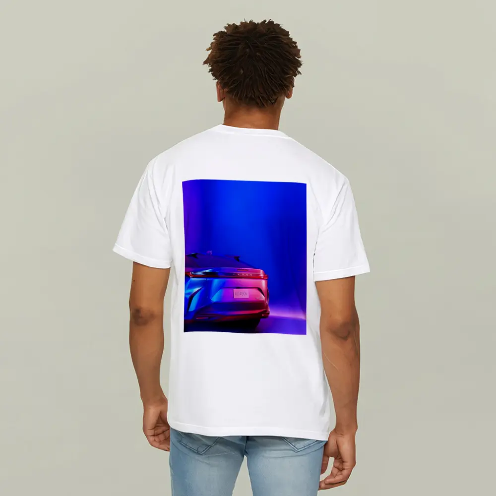 Lexus RZ450e Rear View Neon Purple Studio – T-Shirts