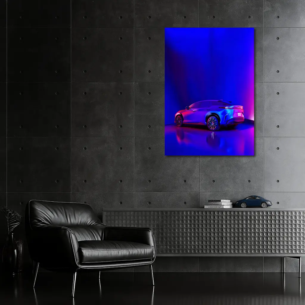 Lexus RZ Blue Neon Studio Light – Wall Art