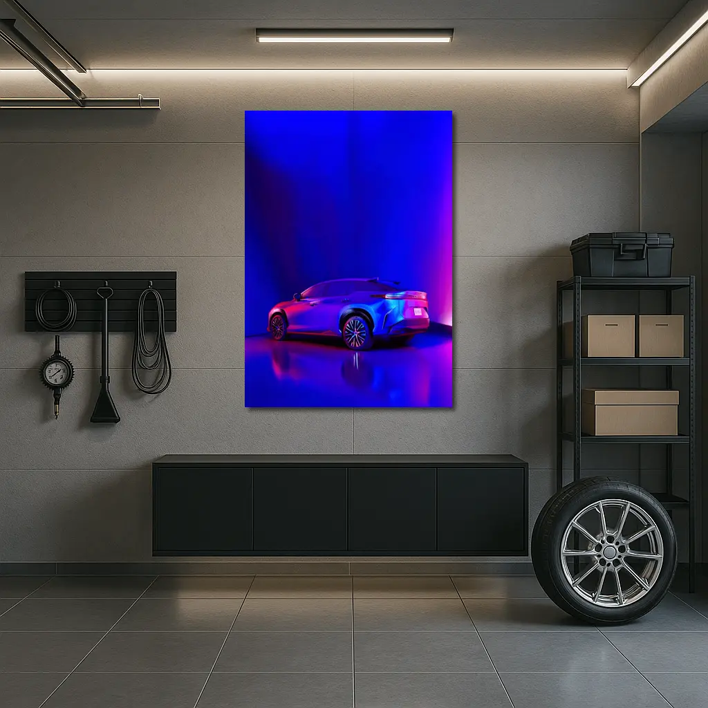 Lexus RZ Blue Neon Studio Light – Wall Art