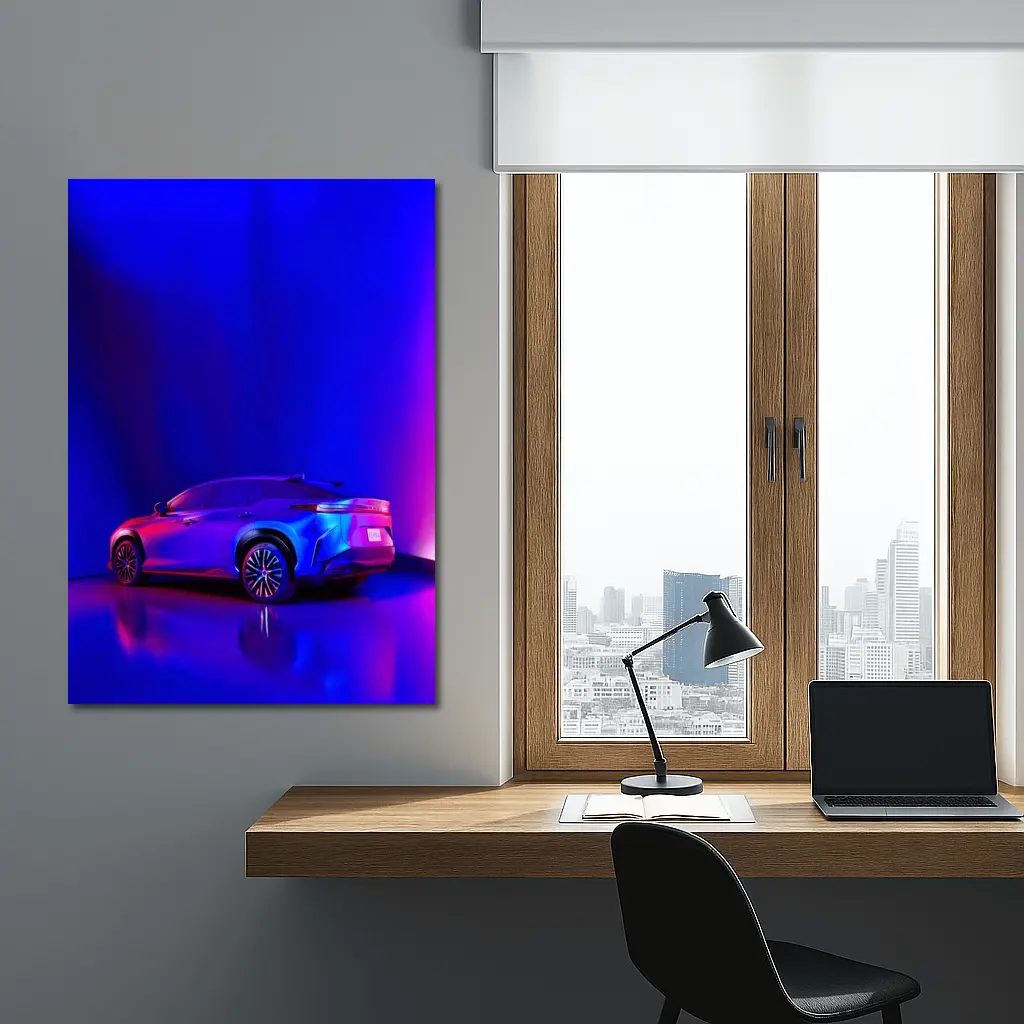 Lexus RZ Blue Neon Studio Light – Wall Art
