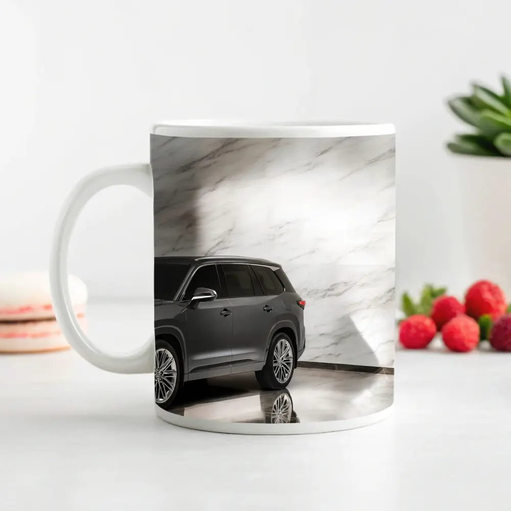 Lexus TX SUV Against White Marble Wall – Mugs