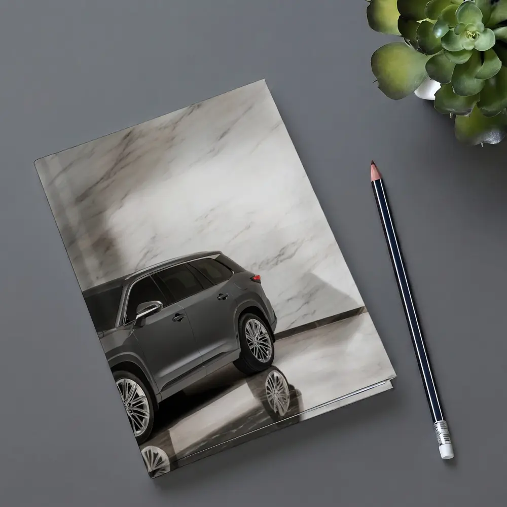 Lexus TX SUV Against White Marble Wall – Notebooks