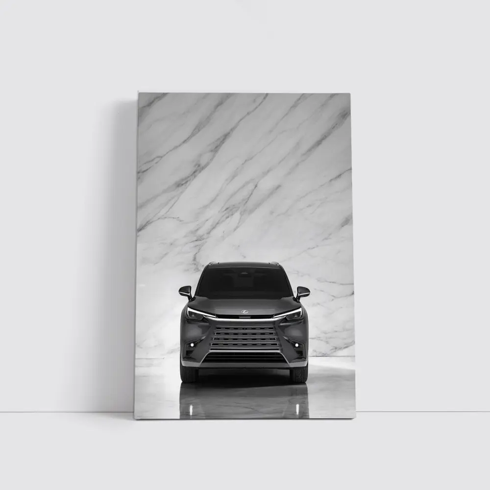Lexus TX Front View White Marble Background – Wall Art