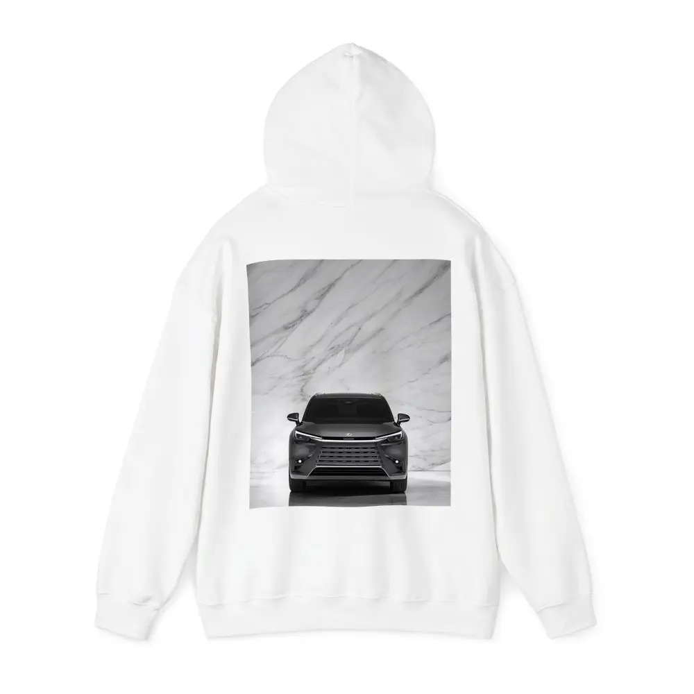 Lexus TX Front View White Marble Background – Hoodies