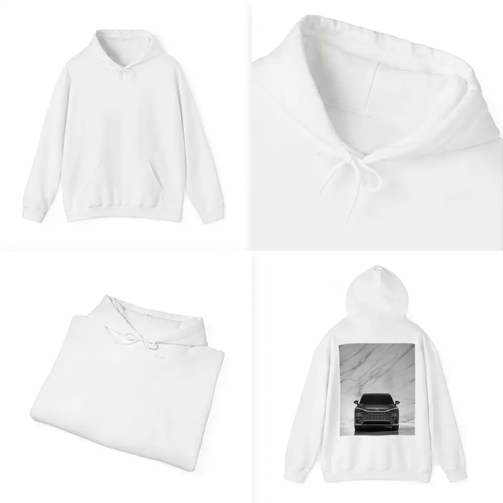 Lexus TX Front View White Marble Background – Hoodies
