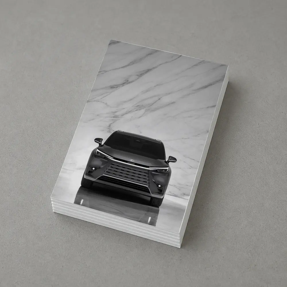 Lexus TX Front View White Marble Background – Postcards