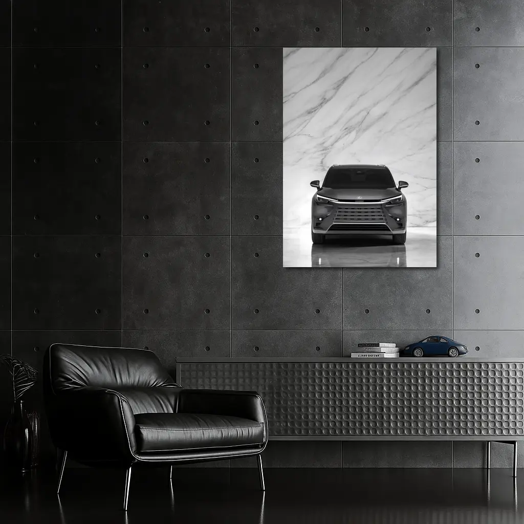Lexus TX Front View White Marble Background – Wall Art