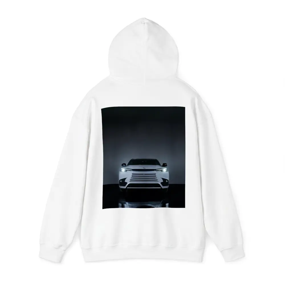 Lexus TX White Front View Dark Studio – Hoodies