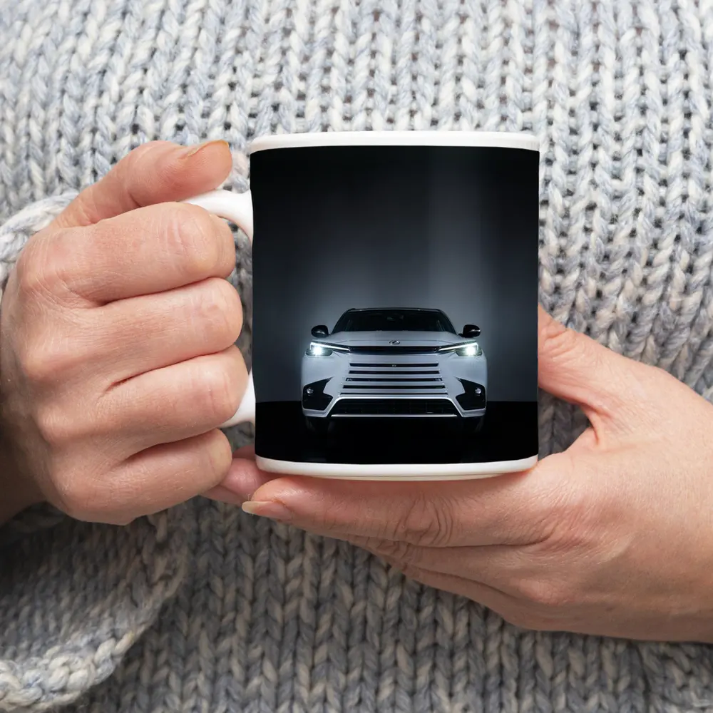 Lexus TX White Front View Dark Studio – Mugs