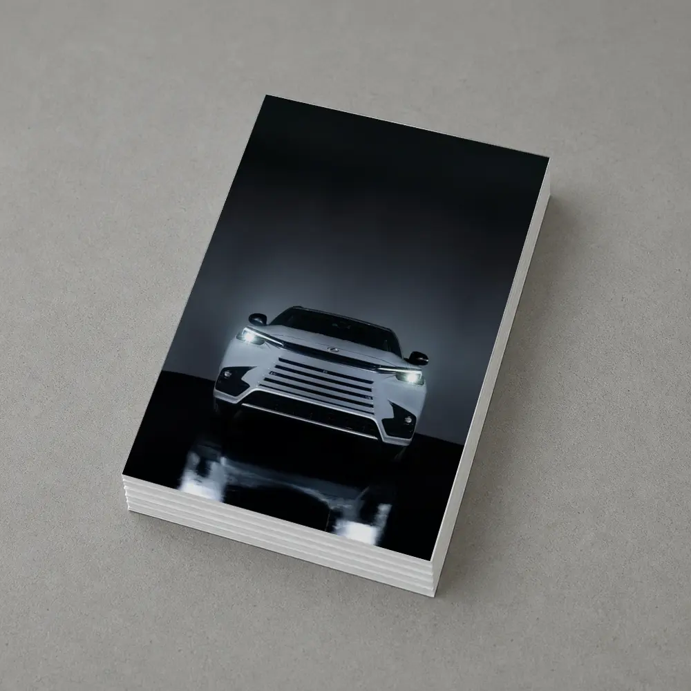 Lexus TX White Front View Dark Studio – Postcards