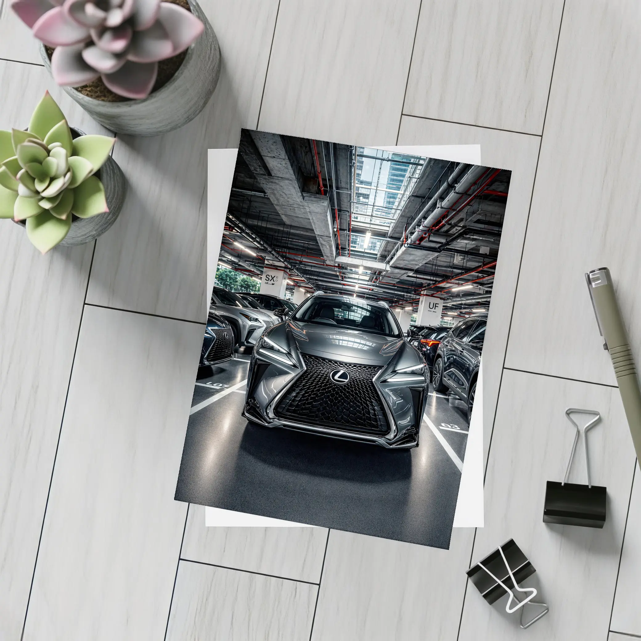 Lexus UX Compact SUV Urban Parking Garage – Postcards