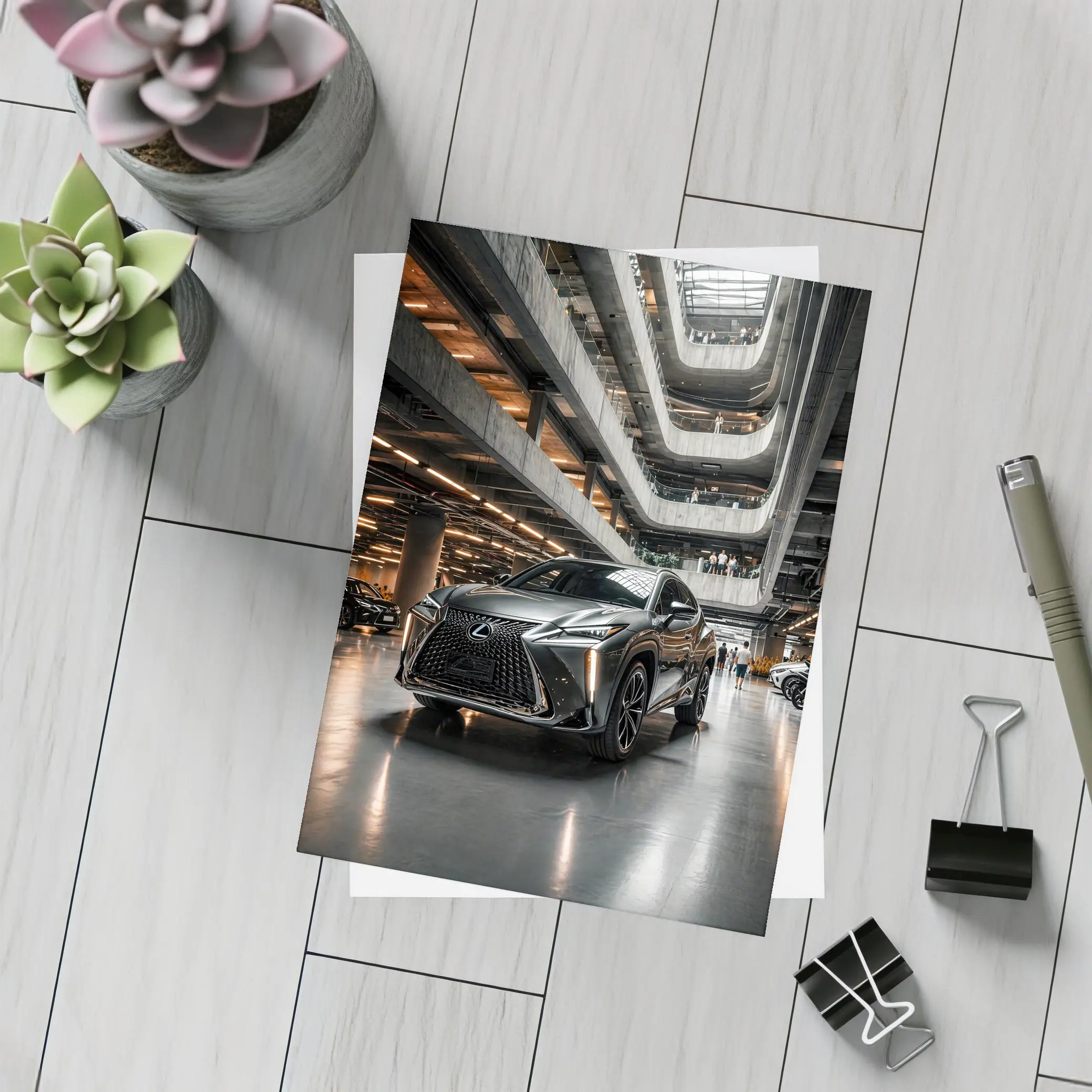Lexus UX Dark SUV Indoor Showroom Display – Postcards