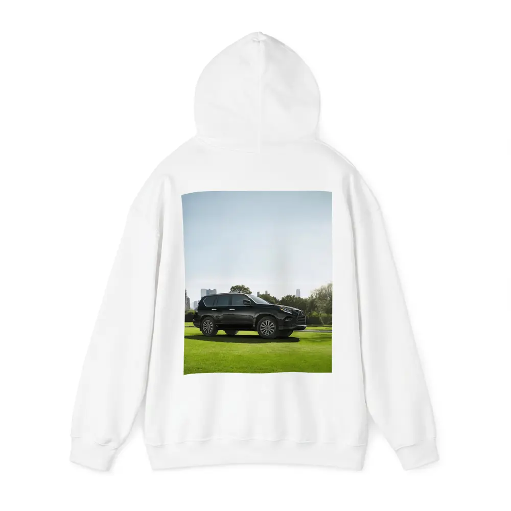 Black Lexus GX City Skyline Green Lawn – Hoodies
