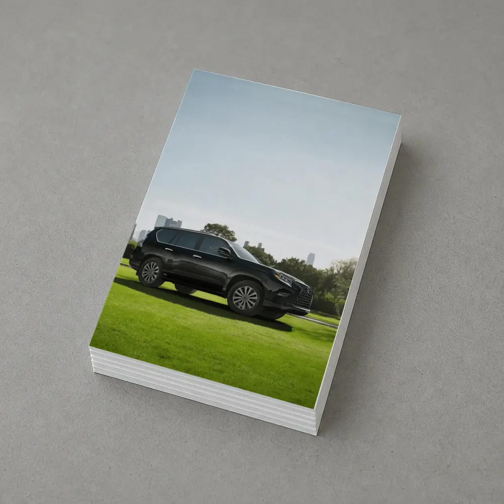 Black Lexus GX City Skyline Green Lawn – Postcards